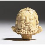 λ A carved ivory bust of a bearded man, possibly Chinese or Indo-Portuguese, 17th / 18th century,