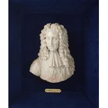 λ Jacobite interest. A rare wax portrait bust of James II in the manner of David Le Marchand,