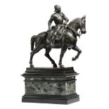 After Andrea del Verrocchio (Italian 1435-1488). A 19th century Italian bronze Grand Tour equestrian