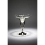 A silver plated and cut-glass centrepiece in 18th century style, the detachable bowl with a