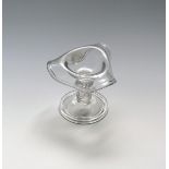 An unusual small sweetmeat glass c.1720, the bowl modelled as an upturned tricorn hat with a