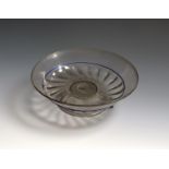 A façon de Venise glass tazza bowl probably 17th century, the shallow form moulded with spiral
