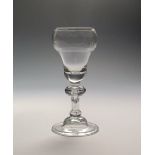 A rare and unusual heavy baluster goblet c.1710, with a double ogee bowl on a baluster stem