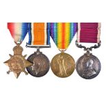 Four medals to Harry T Lemon, The Queens Regiment and Royal Army Ordnance Corps: 1914 Star,