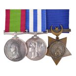 Three medals to Private John Bartholomew, Manchester Regiment: Afghanistan 1878-80, no clasp (1398