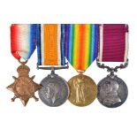 Four medals to Driver George Richard Tapp, Royal Horse Artillery: 1914 Star (21202 DVR. G.R. TAPP.