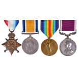 Three medals to Corporal Charles Gulliver, King's Royal Rifle Corps: 1914 Star (6980 PTE C.
