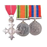 An M.B.E. group of three medals attributed to Hilda Lilian Sanders, M.B.E., Auxiliary Territorial