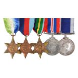 Five medals named or attributable to Leading Seaman E. G. Albon, R.N.: 1939-45 Star, Atlantic