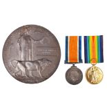 A Great War pair and Memorial Plaque to Lance Bombardier William Vivian Jolliffe, Royal Artillery: