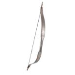 A good Indian all steel 'takedown' recurve bow, of watered steel, well decorated with panels and