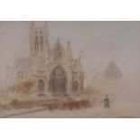 Albert Goodwin R.W.S. (1845-1932)Lincoln CathedralSigned and inscribed LincolnColoured chalks over