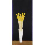‡Julian Paltenghi (b.1955)Yellow flowers in a vaseSignedOil on canvas unframed101 x 45cm++Unlined