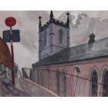 ‡Edward Bawden CBE RA (1903-1989)Ironbridge ChurchSigned and dated 1956Pen ink and watercolour46.5 x