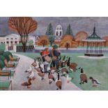 ‡Alfred Daniels (1924-2015)Feeding the birds in Hyde ParkSigned and dated 2005Oil on board43 x