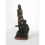 Bruno Zach (1891-1935) Slave Market a large patinated bronze sculpture, cast as a naked young