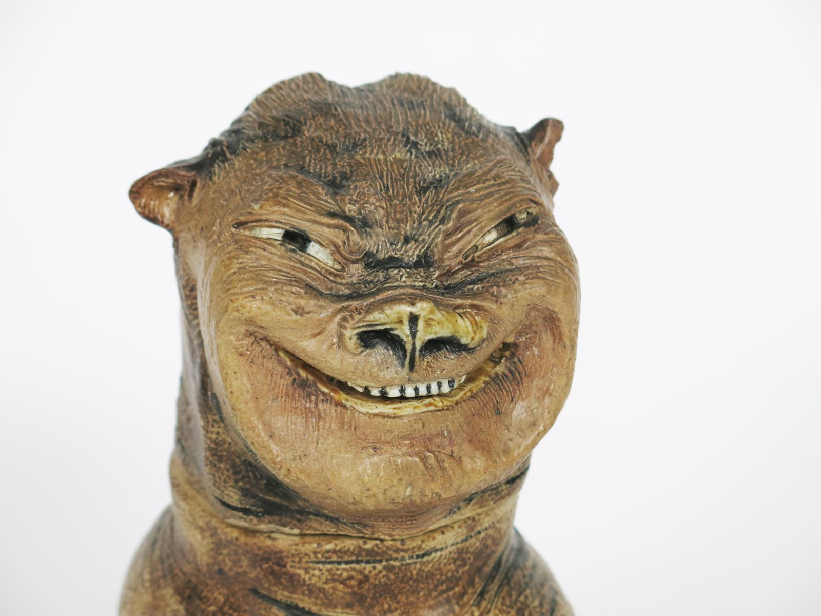 A unique Martin Brothers stoneware grotesque dog jar and cover by Robert Wallace Martin, dated 1884, - Image 2 of 8