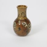 A Martin Brothers stoneware miniature vase by Edwin & Walter Martin, ovoid with cylindrical neck,