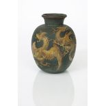 A fine Martin Brothers stoneware Dragon vase by Edwin & Walter Martin, dated 1892, shouldered