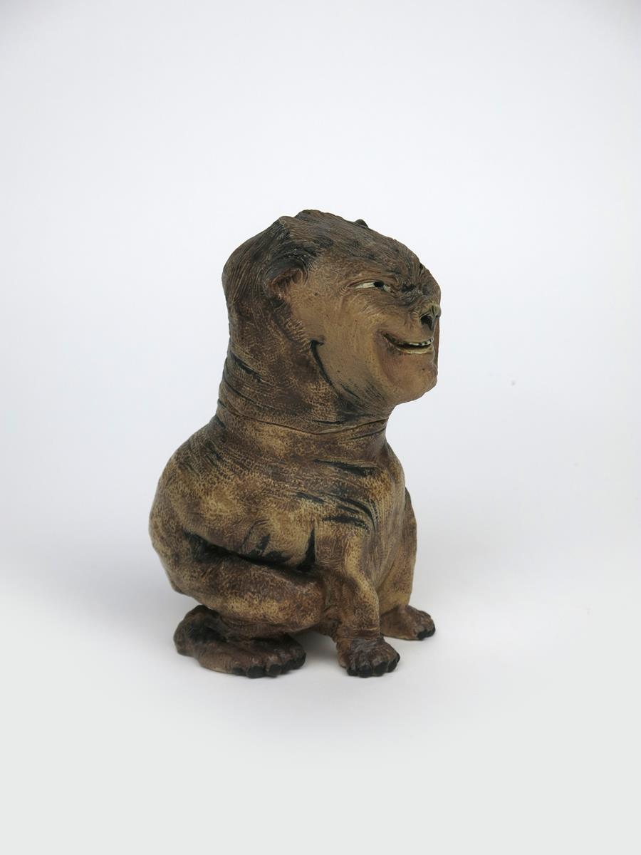 A unique Martin Brothers stoneware grotesque dog jar and cover by Robert Wallace Martin, dated 1884, - Image 4 of 8