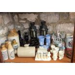A collection of ceramics including Lurpak butter dish and cover, toast rack and four egg cups, a