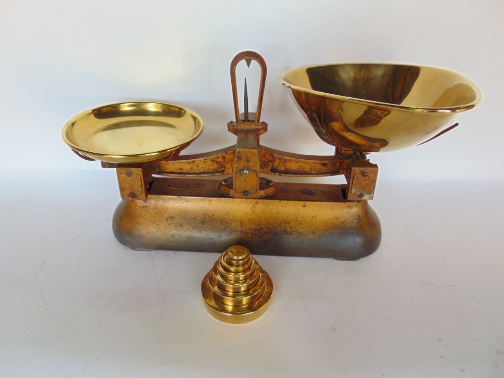A vintage set of Avery scales with weights