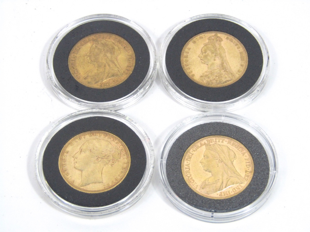 Four full sovereigns dated 1871, 1889, 1895 & 1897 - Image 2 of 2