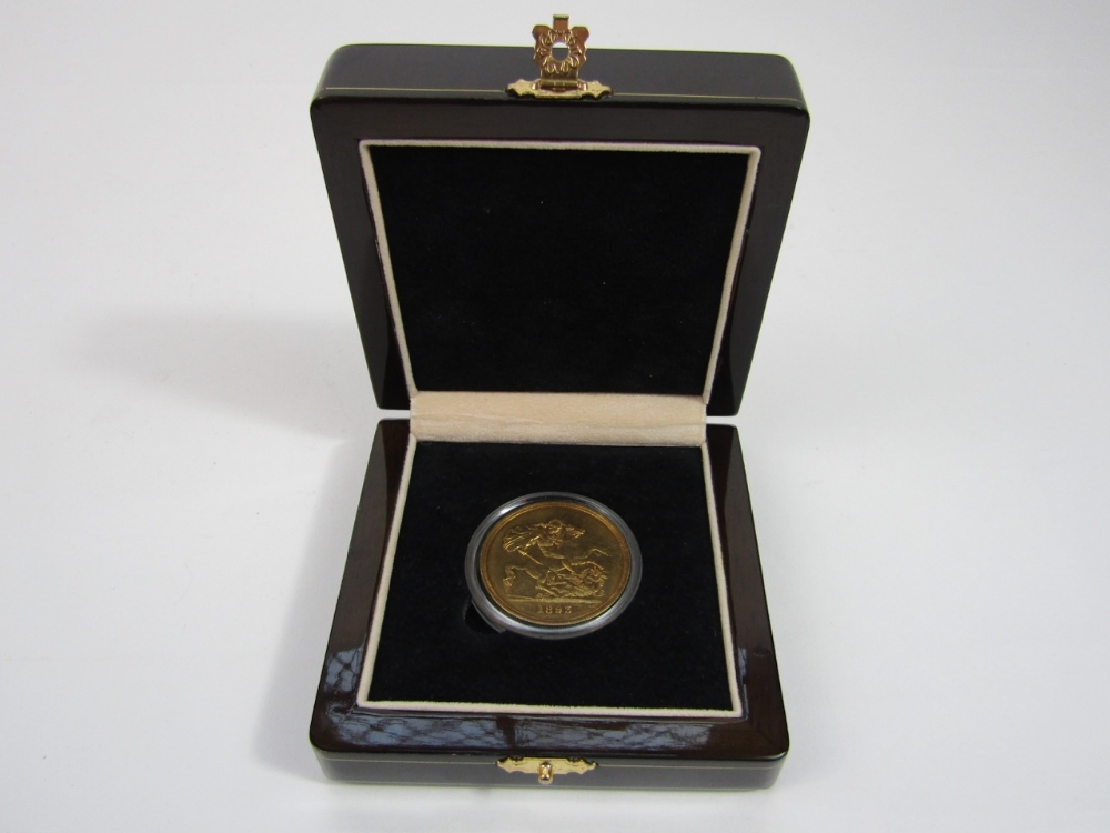 Victorian five pound coin dated 1893, with box and certificate, 39g - Image 3 of 3