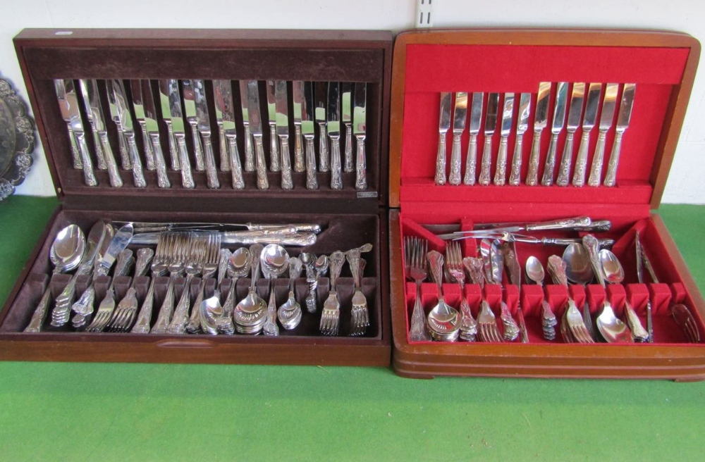 Two canteens complete with various Kings pattern flatware, together with a collection of further