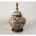 A table lamp, probably by Rochamp, in the Kutani range, in the form of a vase and cover with painted