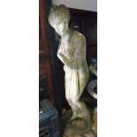 A good quality life size cast composition stone garden statue in the form of a classical female