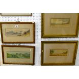 A pair of early 20th century watercolours of landscape subjects, one with farm buildings in a