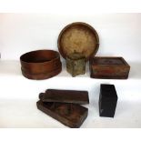 A mixed miscellaneous lot to include Eastern treen items to include a sliding lidded box, a