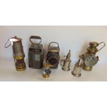 A collection of vintage lamps and car lamps (6)