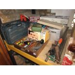 One lot of miscellaneous tools to include an Einhell BBS 720 electric belt sander, a cased Black &