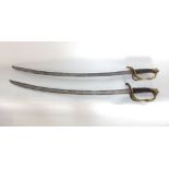 Matched pair of 19th century French officers sword