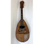 19th century marquetry bowl back mandolin with boxwood inlay