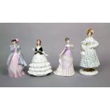 A collection of four Royal Worcester figures comprising a limited edition example from the Walking