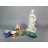 A Parian figure of Queen Victoria, marked to reverse Copyright Robinson and Leadbeater, Stoke on