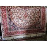 Keshan type carpet, beige ground, 230 x 160 cm