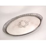 A good quality 19th century oval silver plated tray in the Georgian manner with looped and raised