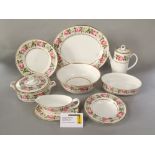 A collection of Royal Worcester Royal Garden pattern dinner and coffee wares including a pair of