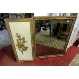 A 19th century gilt framed two sectional wall mirror of rectangular form with moulded surround,