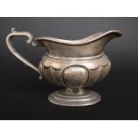 Edwardian silver oval baluster pedestal cream jug, maker K.B. London 1901, 9 cm high, 4.5oz approx