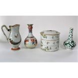 A collection of 18th and 19th century oriental ceramics comprising an Imari guglet vase, 25 cm tall,