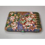 Exquisite early 20th century Russian silver and enamel cigarette case by Vasili Naumov (fl. 1908-