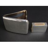 1920s silver hip shaped card case, maker G.U. Birmingham 1927; together with a further silver