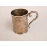 Small silver christening type tankard, inscribed G W L C, 7-9-71, Chester 1897, 9cm high, 4oz