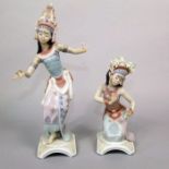 Two boxed Lladro Daisa figures of eastern style dancers, Indian Pose 6142 and Indian Dancer 6143