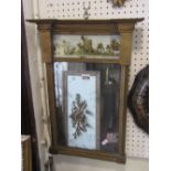 A small early 19th century gilt framed pier glass with rectangular plate, flanked by moulded columns